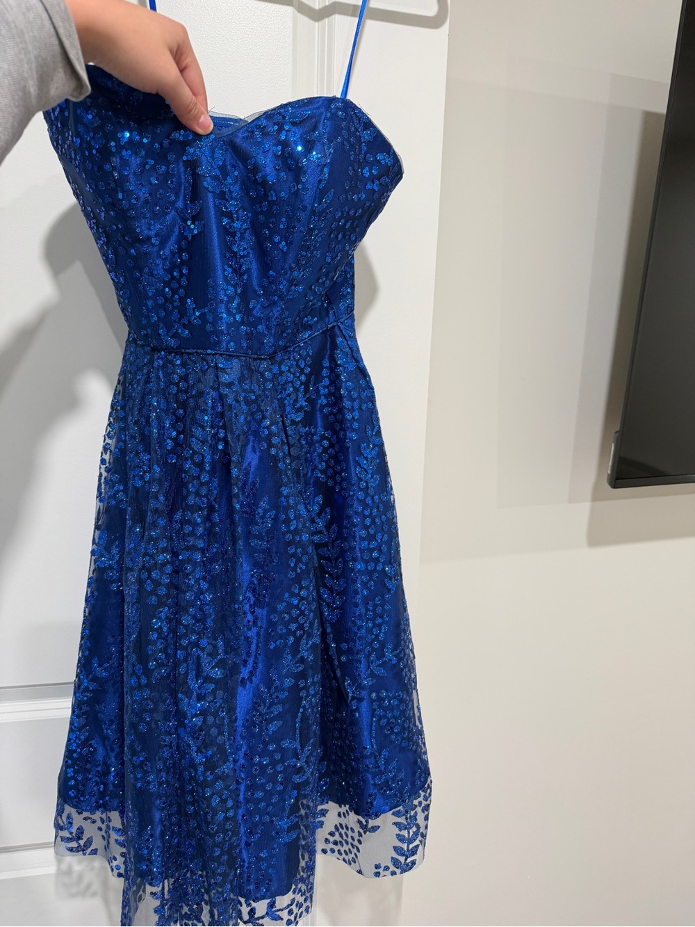 Strappy Royal Blue Sequin Mini Dress